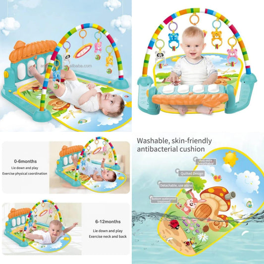 Kids Piano Fitness Bed With Lights Sound